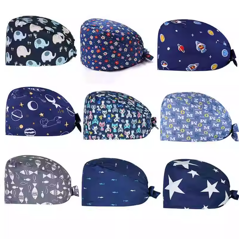 Cute Animal Print Scrub Caps Factory - OEM Cotton Women's for Doctors Comfortable
