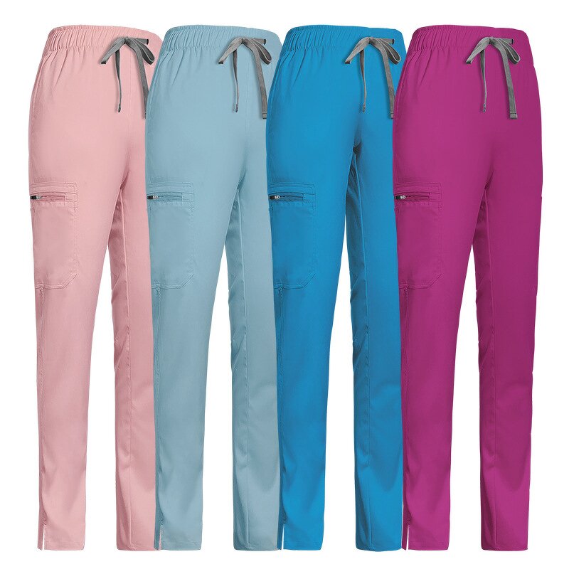 Unisex Wide Leg Medical Pants Factory - OEM Knitted Fabric Nurse Work with Drawstring