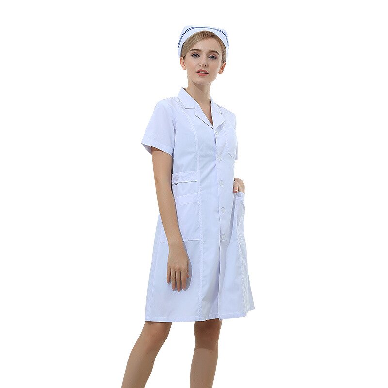 Custom logo Lab Coat Manufacturer - OEM Women Short Sleeves Anti-bacterial Medical