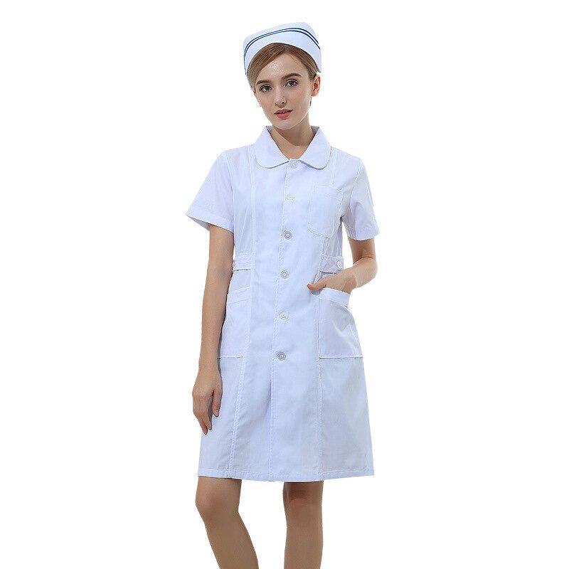 Short-Sleeve Women's Medical Lab Coat Factory - OEM High Quality with Custom Logo