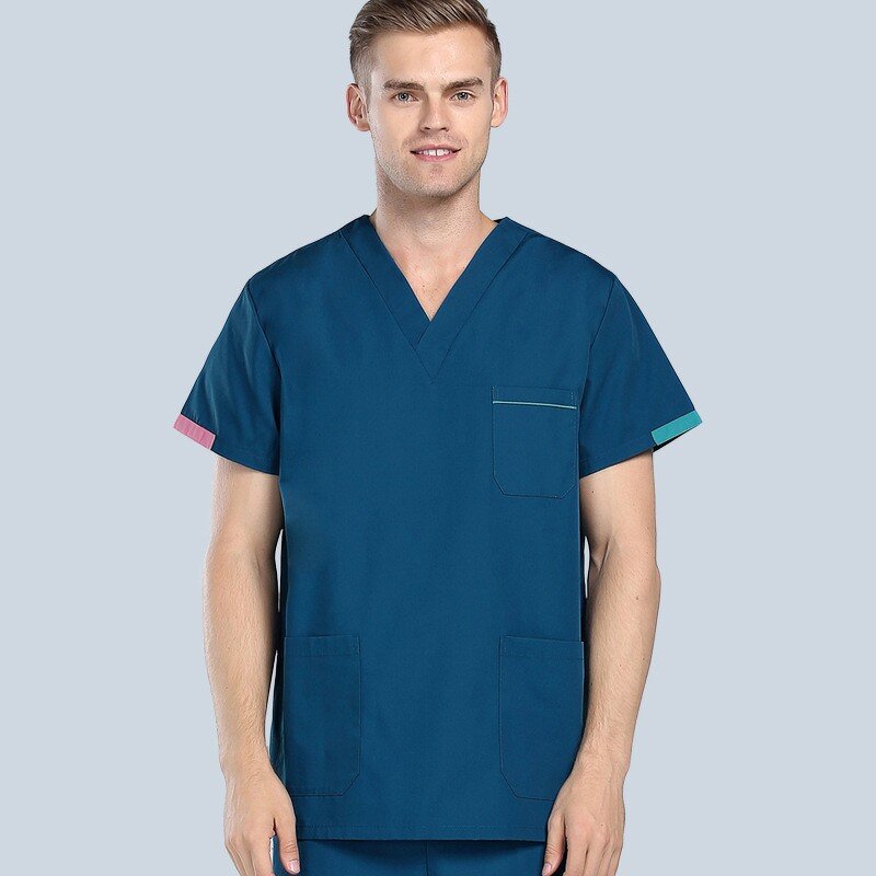 Men's Medical Scrubs Uniforms Factory - OEM Sets V-Neck Multi-Pockets for Hospital