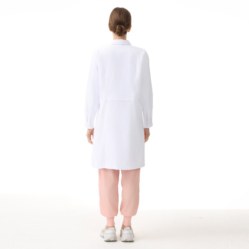 Customized Hospital Scrub Jacket Manufacturer - OEM Long Sleeve White Doctor's Gown