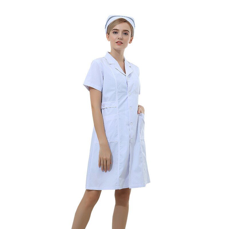 Women's Long Sleeve Nurse Lab Coat Factory - OEM with White Suit Collar Medical