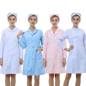 Women's Long Sleeve Nurse Lab Coat Factory - OEM with White Suit Collar Medical