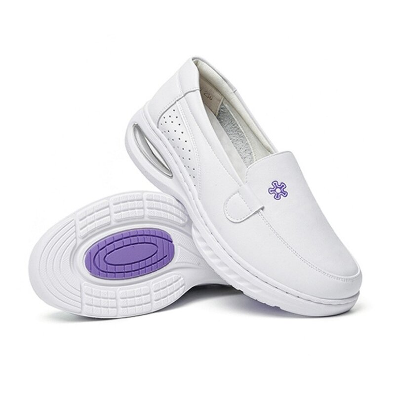 Hospital White Non-slip Shoes Manufacturer - OEM High-top Comfortable Nurse Microfiber