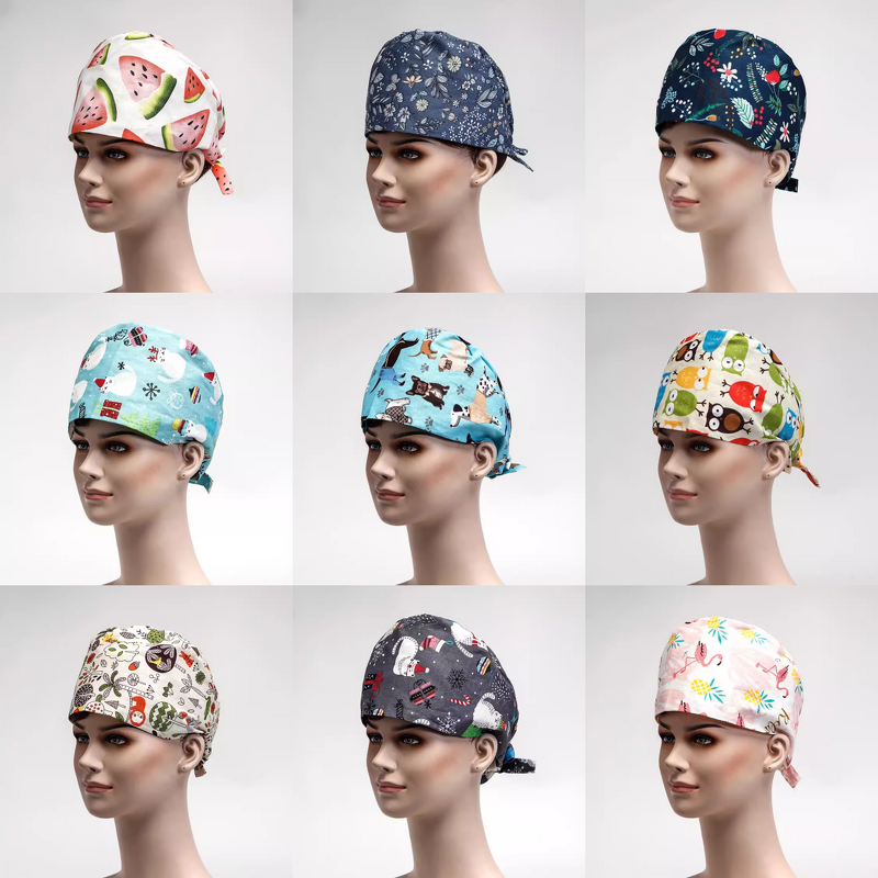 Cute Animal Print Scrub Caps Factory - OEM Cotton Women's for Doctors Comfortable