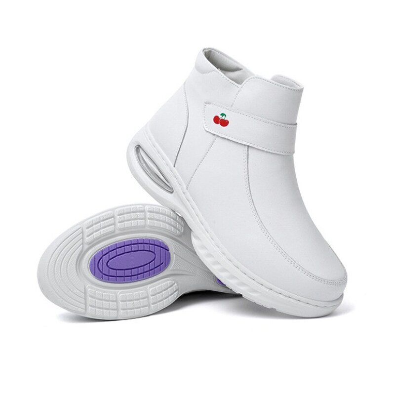 Hospital White Non-slip Shoes Manufacturer - OEM High-top Comfortable Nurse Microfiber