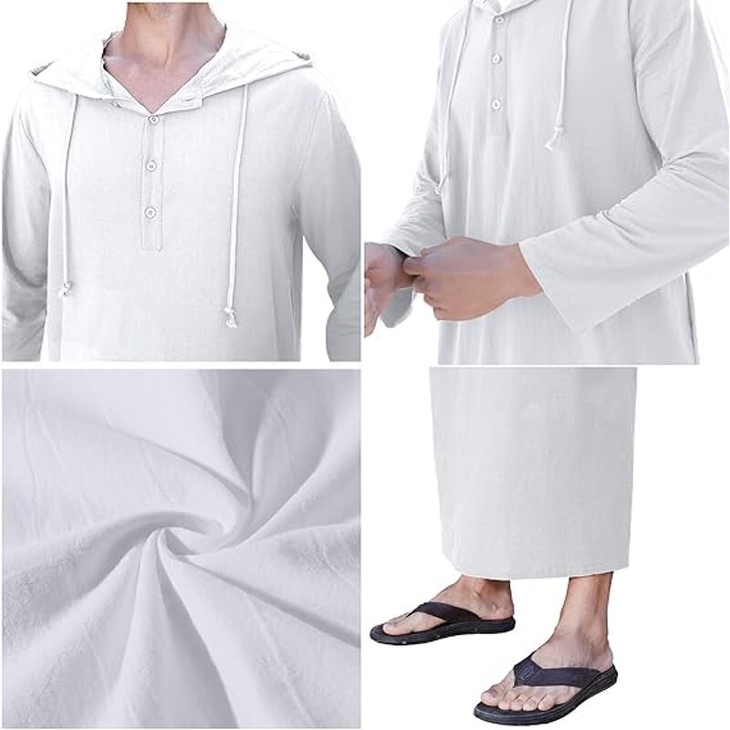 Men Thobe Manufacturer - OEM Custom Arabic Style Hooded Luxury Robe