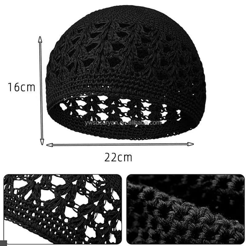 Muslim Men Hat Factory - OEM Custom Hand-crocheted Breathable Wig Hat
