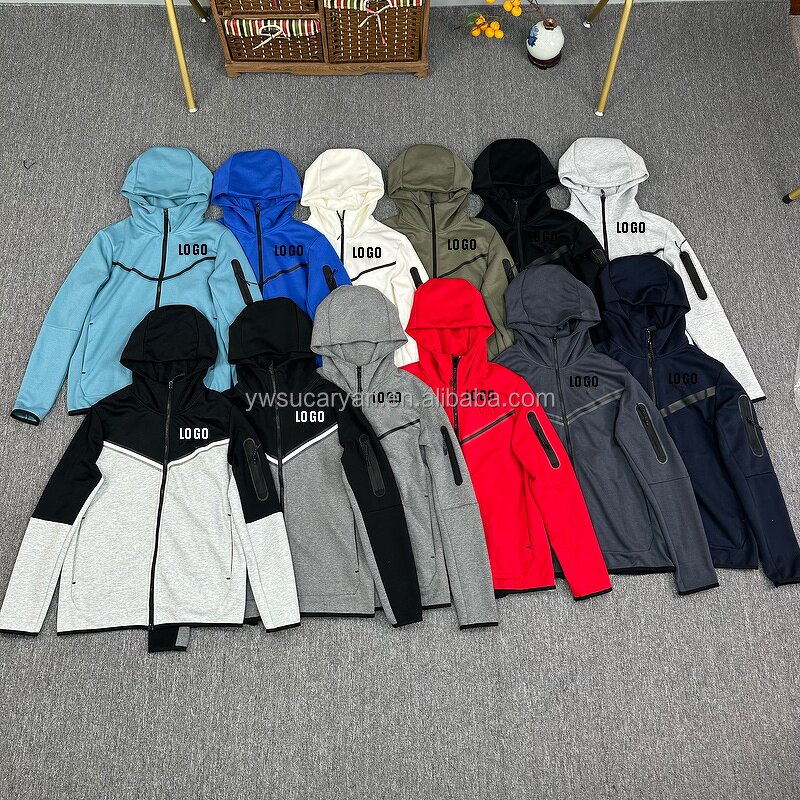 Tracksuit Manufacturer - OEM Custom Tech Fleece Zip Hoodie Set