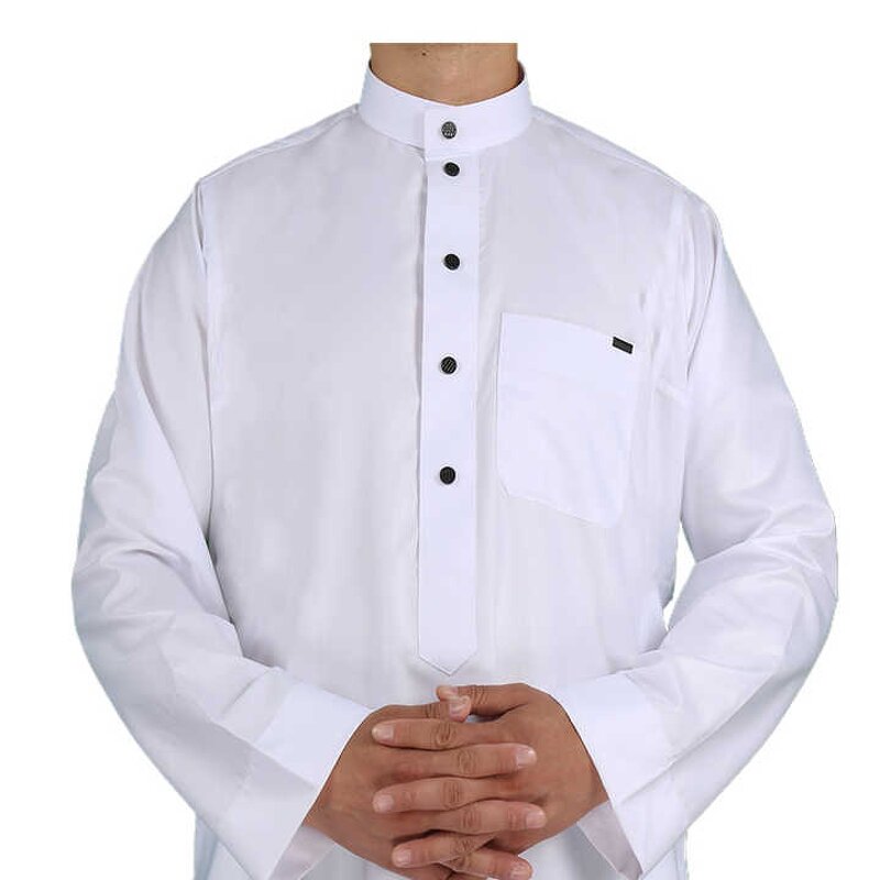 Men Thobe Factory - OEM Custom Saudi Arabia Cotton Standing Collar