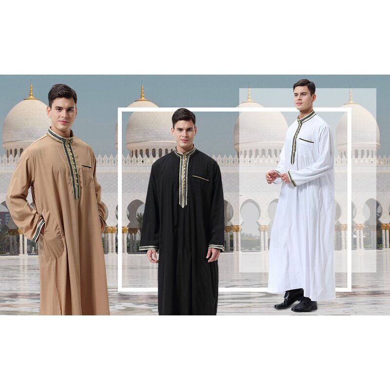 Men Thobe Manufacturer - OEM Wholesale Islam Stand Collar Embroidered