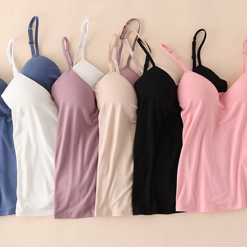 Tank Top Manufacturer - OEM Custom Women's V-Neck Padded Bra Vest