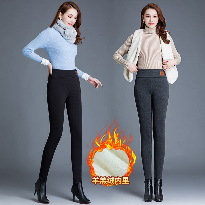 Women Leggings Factory - OEM Custom Thick Velvet Wool Fleece Skinny