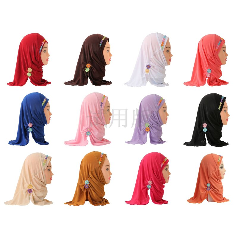 Muslim Scarf Manufacturer - OEM Hot Selling Flower Little Girls Hijab