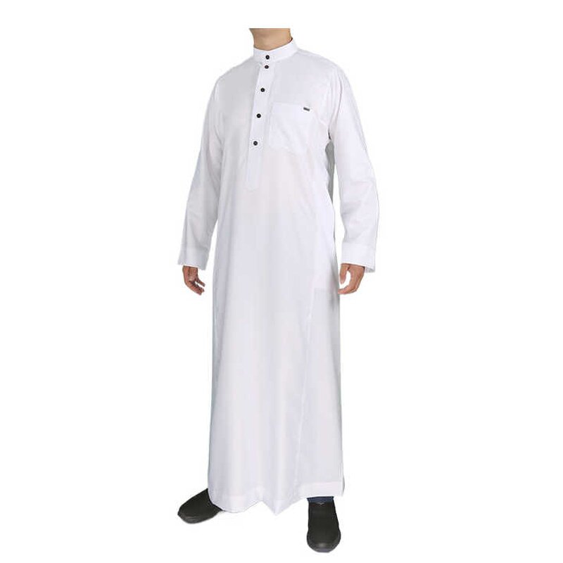 Men Thobe Factory - OEM Custom Saudi Arabia Cotton Standing Collar