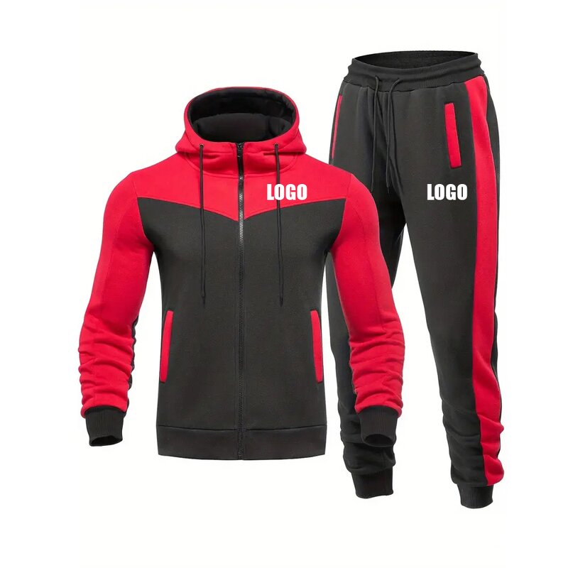 Tracksuit Sweatsuit Factory - OEM Custom Hooded Athletic Patchwork Set