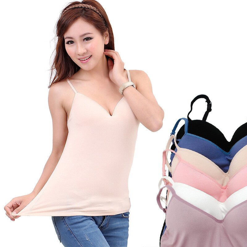 Tank Tops Manufacturer - OEM Custom Summer Sexy V-Neck Padded Camisole