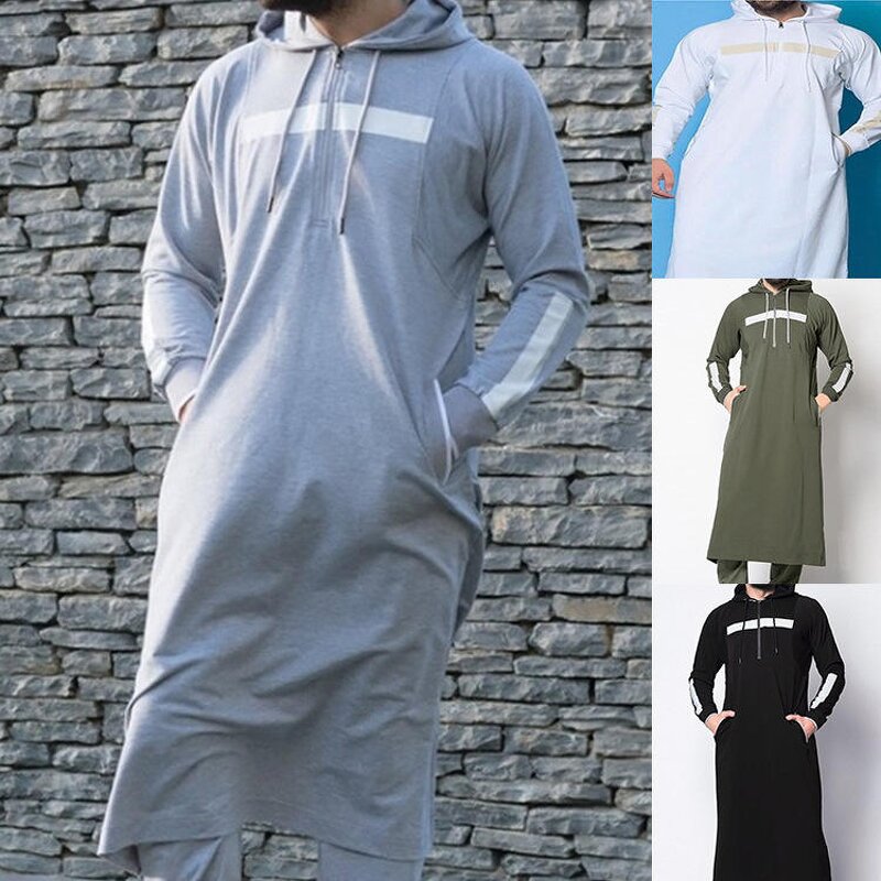 Men Thobe Manufacturer - OEM Custom Long Sleeve Casual Hoodie Kaftan