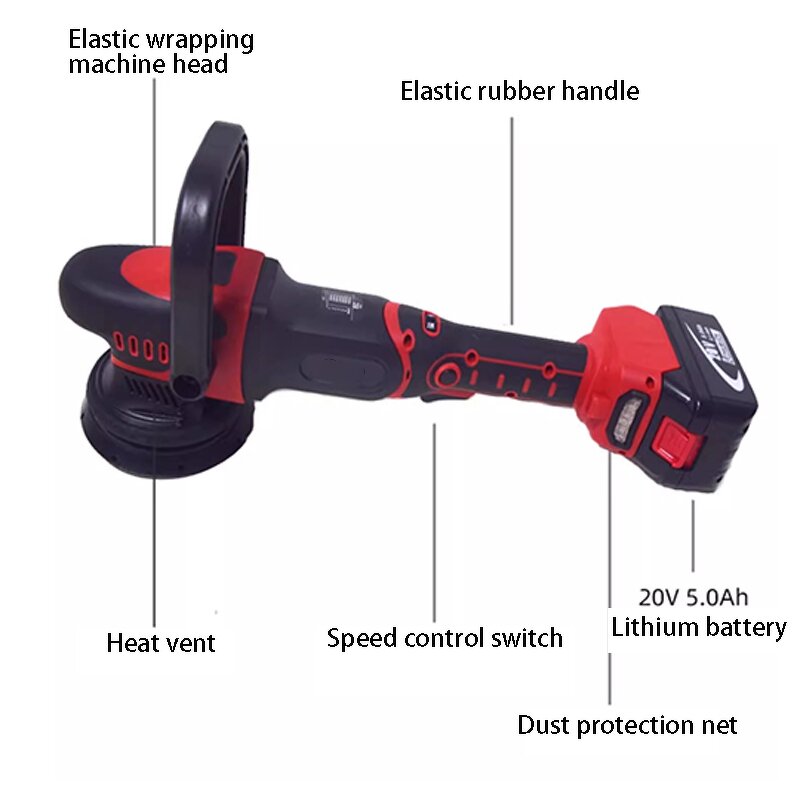 Cordless Car Polishing Machine Factory - OEM New 20V 5.0AH Lithium Brushless DA