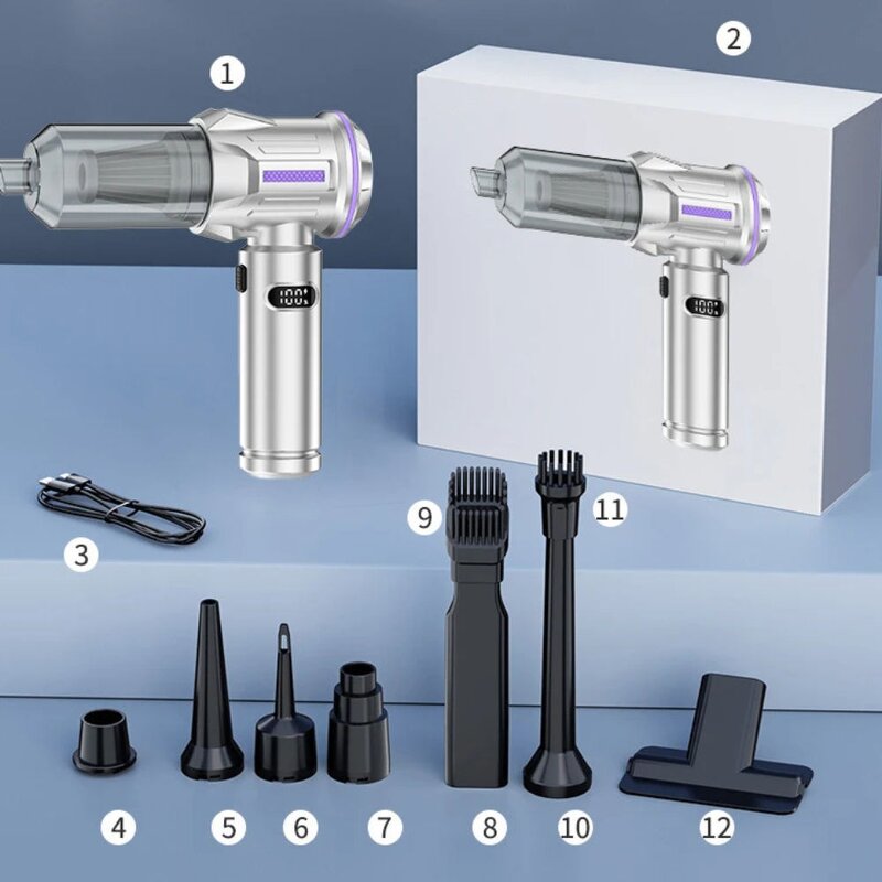 Handheld Car Vacuum Cleaner Manufacturer - OEM 16000Pa Brushless Motor Battery