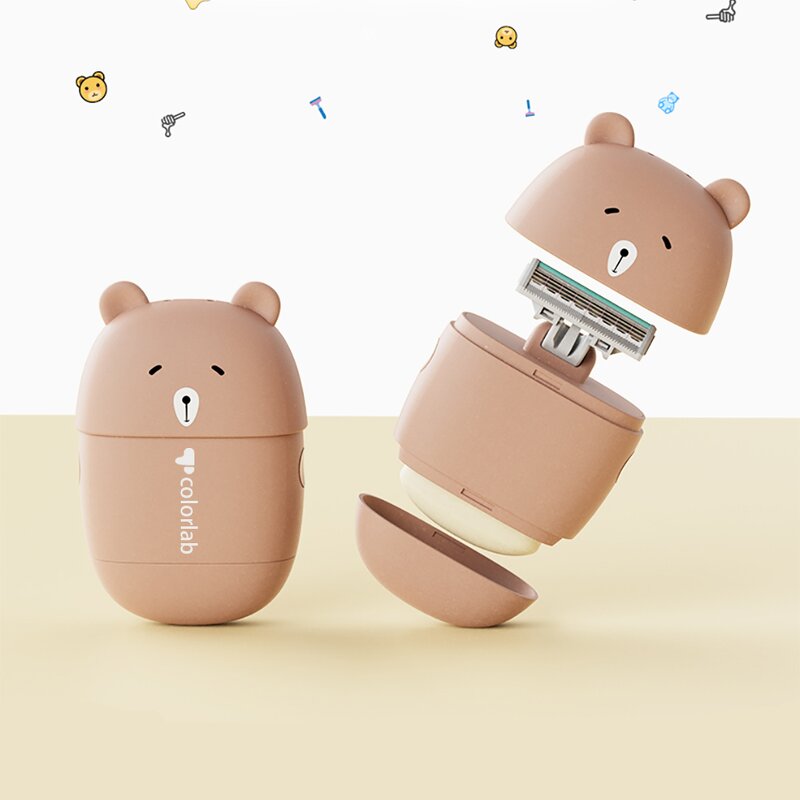 Manual Razor Set Factory - OEM Custom Cute Bear Style Travel Soap