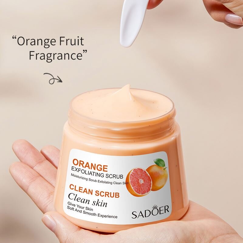 For SADOER 250g Organic Fruit Body Scrub High Quality Soft Smooth Deep Cleansing and Moisturizing Exfoliating Skin Cream OEM ODM