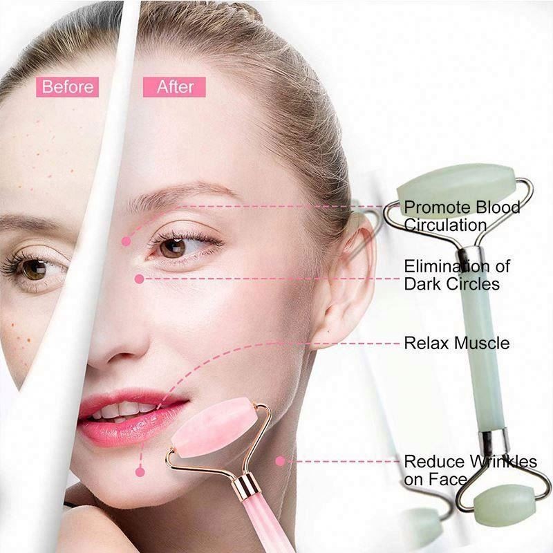 Best High Quality Private Label Original Crystal Body Massage Anti Aging Natural Rose Quartz Face Pink Jade Roller