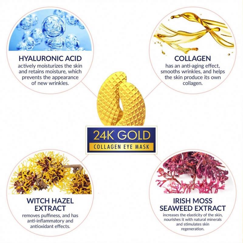 new Collagen Skin Care Patches Crystal Beauty Anti Dark Circle Homemade 24k Eye Gold Mask