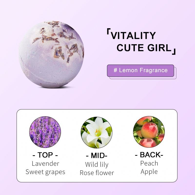 SADOER 100g Refreshing Soft Body Rich Bubbles Natural Sweet Scent Private Label Relieve Fatigue Moisturizing Bath Bomb Ball