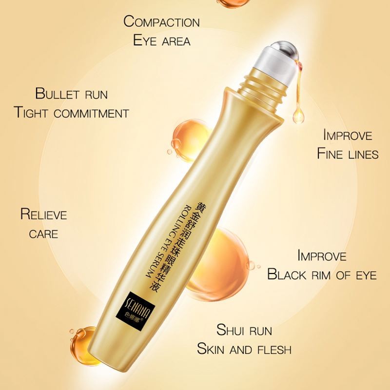 SENANA Top Selling Private Label Gold Anti-aging Eye Face Collagen 24K Gold Roll on Eye Serum