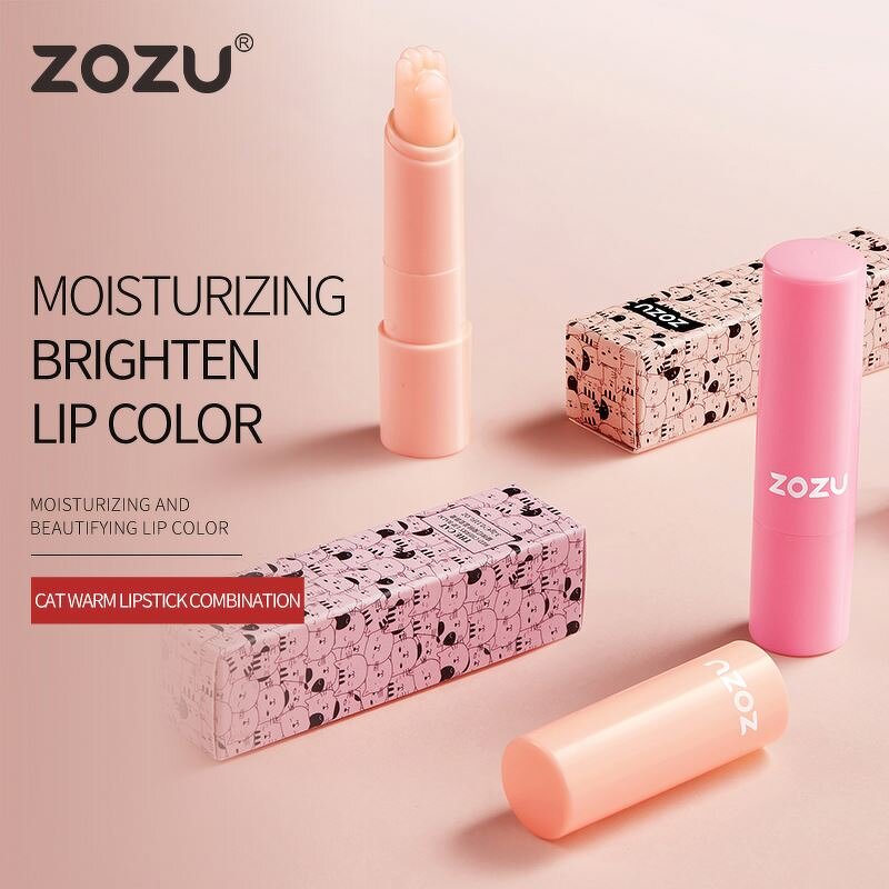 ZOZU New Organic Cute Cat-Pad Improves Lip Color Without Greasy Private Label Moisturizing Nourishing Warm Change Lip Balm