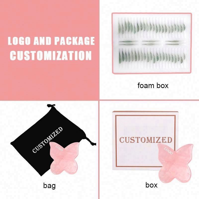 Factory 100% Real Natural Stone Rose Quartz Butterfly Gua Sha for Promotion Gift High Pigment Liquid Lipstick