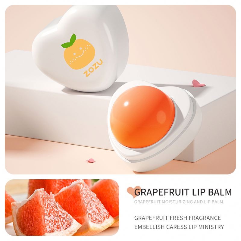 ZOZU Private Label Lips Care Moisturizer Strawberry Peach Fruit Taste Organic Lip Balm Ball