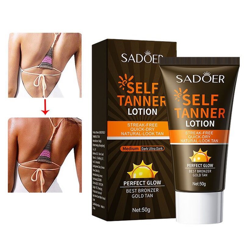 50g Private Label SADOER Long Lasting Bronzing Tanning Cream Body Care Moisturizing Tanning Lotion