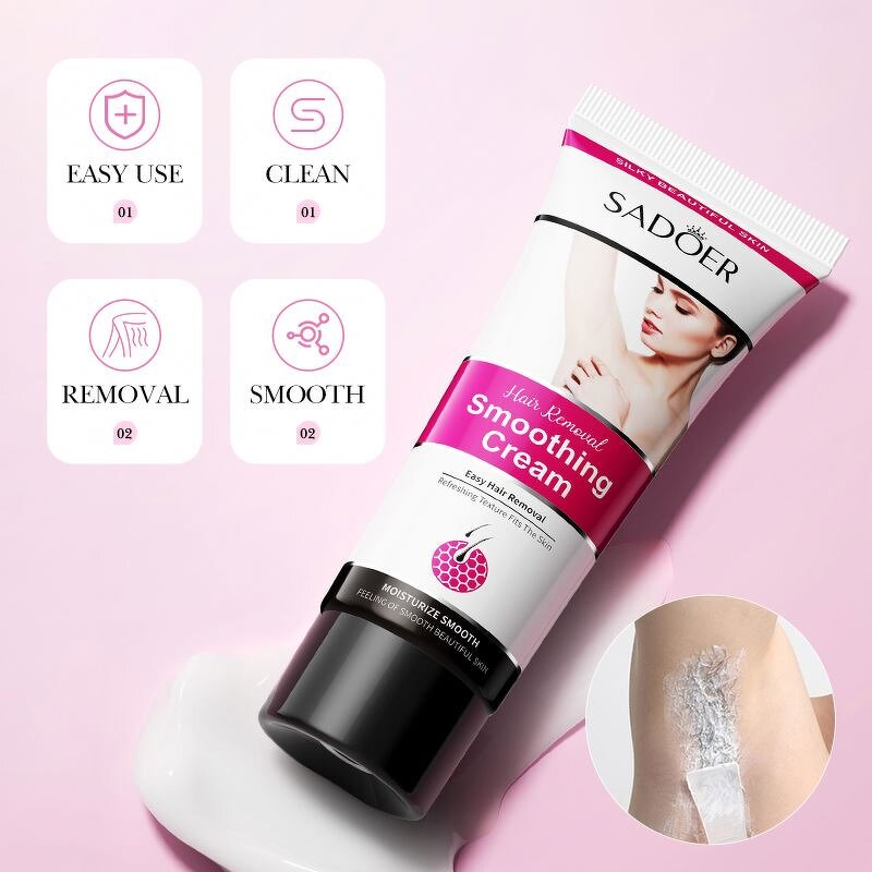 SADOER 2022 Wholesale Silky Light Depilatory Cream Refreshing Moisturizing the Whole Body Hair Removal Cream