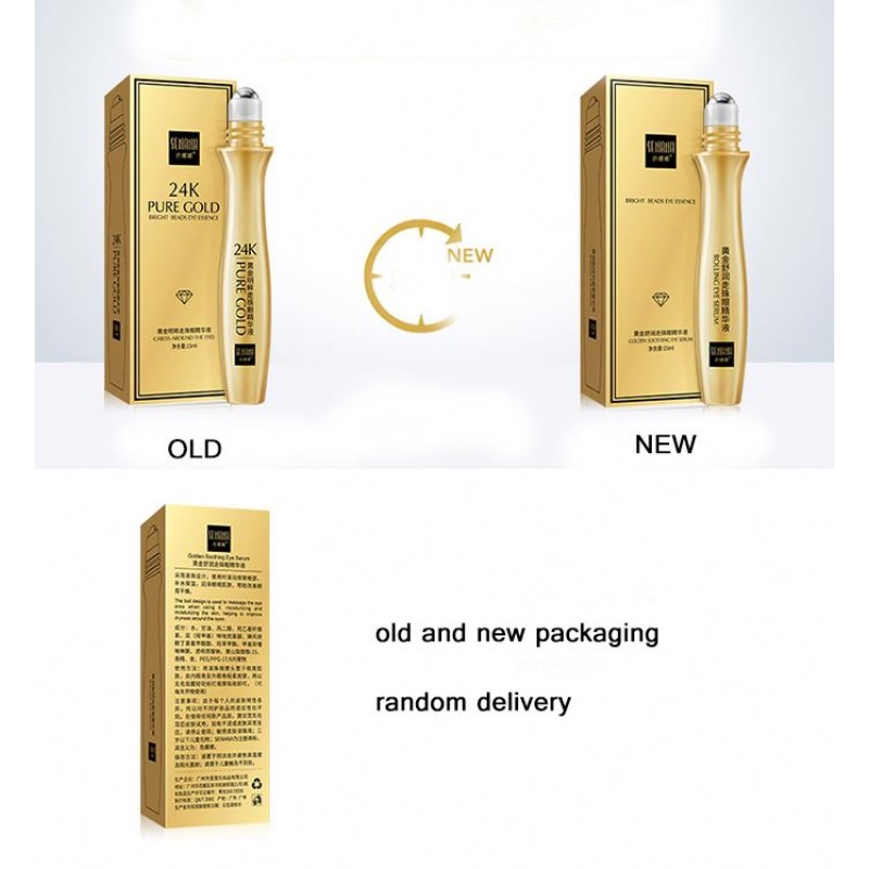 SENANA Top Selling Private Label Gold Anti-aging Eye Face Collagen 24K Gold Roll on Eye Serum