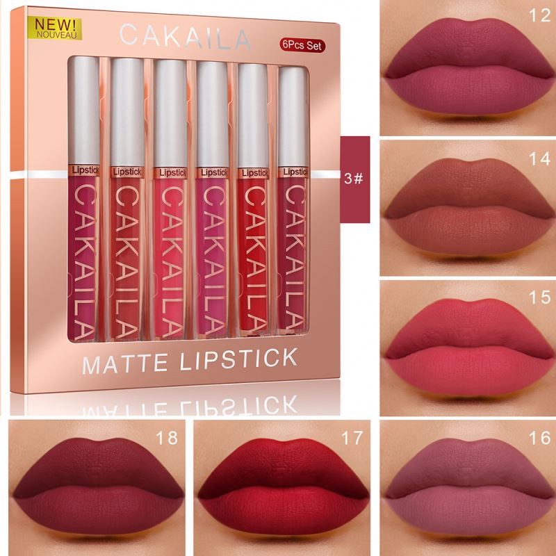 CAKAILA 6 Colors Lipgloss Set Waterproof Long-lasting Matte Liquid Lipstick OEM ODM Wholesale Vendor