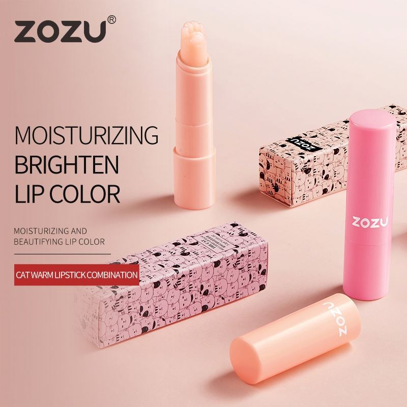 ZOZU New Organic Cute Cat-Pad Improves Lip Color Without Greasy Private Label Moisturizing Nourishing Warm Change Lip Balm
