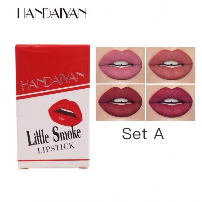 Wholesale Tube Lipstick Design 4 Colors Make up Velvet Lip Gloss OEM Personality Gift Set