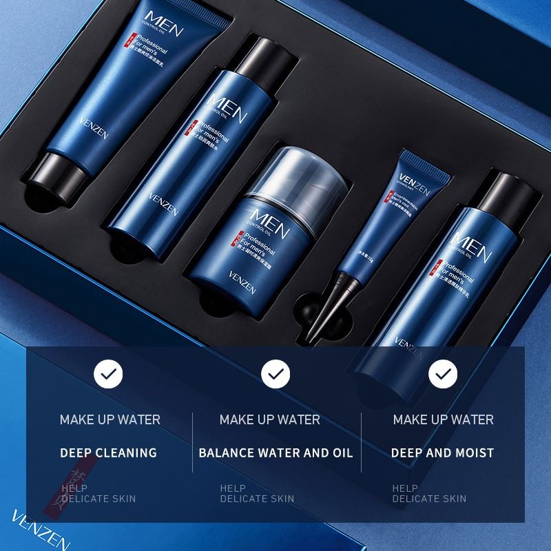 VENZEN Private Label Men Skin Care Refreshing and Oil Control Moisturizing Skin Care Set