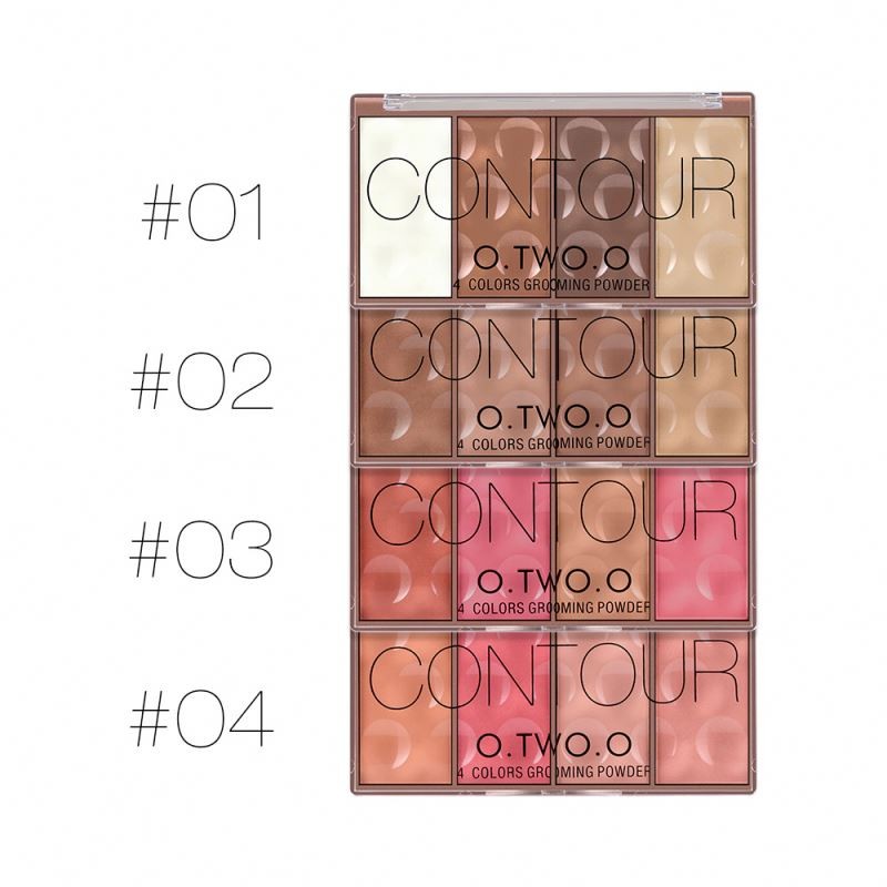 new O.TWO.O Makeup Silky Skin Natural 3D Effect Contour Powder Palette with 4 Colors