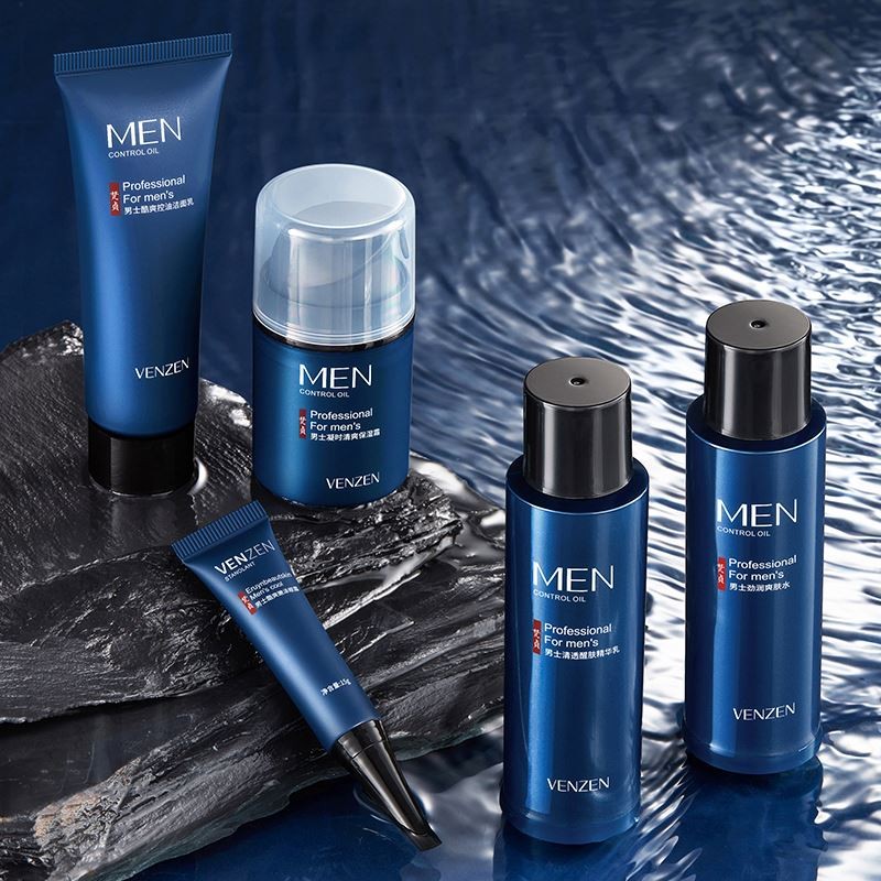 VENZEN Private Label Men Skin Care Refreshing and Oil Control Moisturizing Skin Care Set