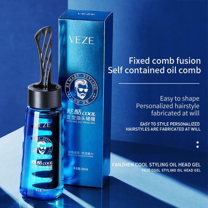 VENZEN 280ml Cool Styling Oil Hair Gel Quick-Drying Type Refreshing and Easy to Wash Men's Hair Spray Wholesale