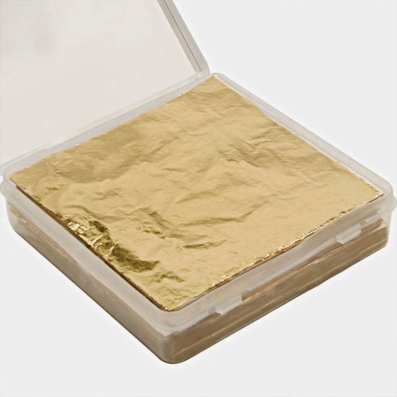 New Hot Sale 4.33*4.33cm 24K Pure for Buddha Statue Decoration Real Gold Leaf Foil Sheet Loose Pack