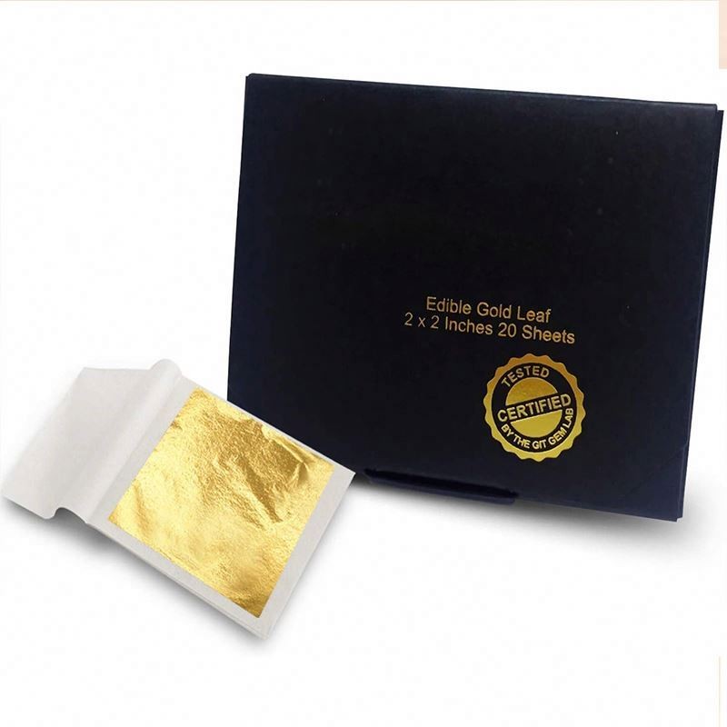 New Hot Sale 4.33*4.33cm 24K Pure for Buddha Statue Decoration Real Gold Leaf Foil Sheet Loose Pack