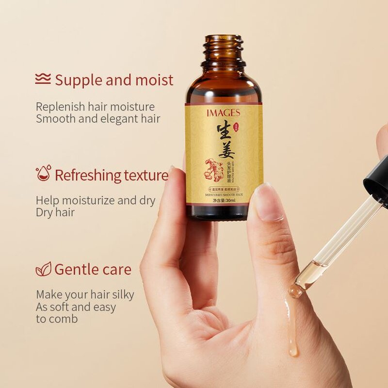 OEM IMAGES Ginger Hair Treatment Essential Oil Hair Care Nourishing Smoothing Anti Frezzi Natural Organic Growth Hair Serum
