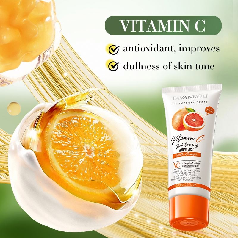 OEM FAYANKOU Private Label Amino Acid Skin Care Products Grapefruit VC Brighten Clean Skin Moisturize Whitening Face Wash