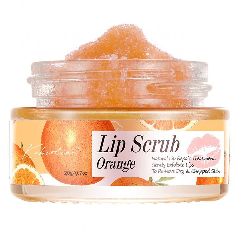 Wholesale Strawberry Peach Orange Natural Vegan Lip Care Scrub Custom Private Label Sugar Organic Lip Scrub