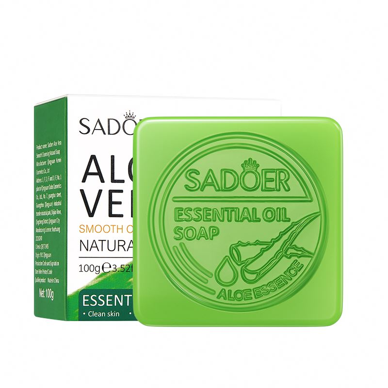 100g SADOER Organic Aloe Vera Body Care Nourishing Cleansing Face Bath Soap